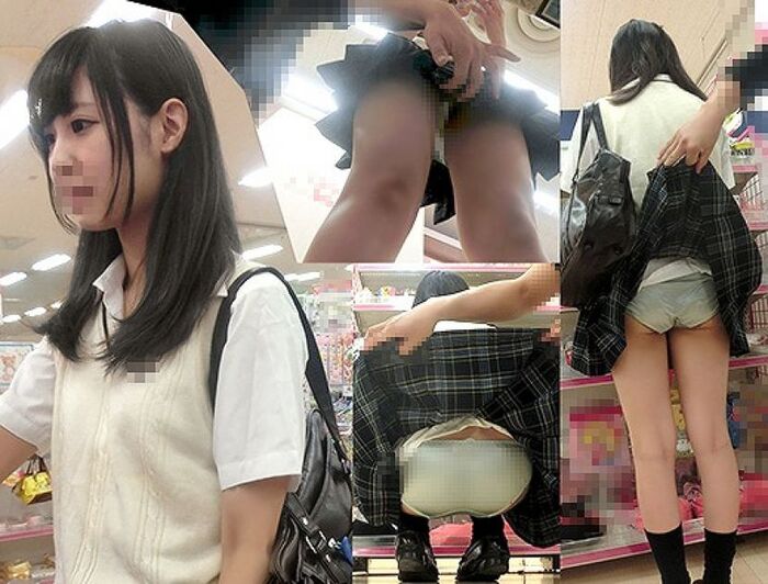 【Skirt turn-over erotic image】 Www that mischided to poke the surprise of the waiting woman and roll up the skirt 50th image