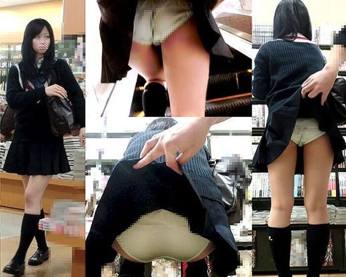 【Skirt turn-over erotic image】 Www that mischided to poke the surprise of the waiting woman and roll up the skirt 53th image