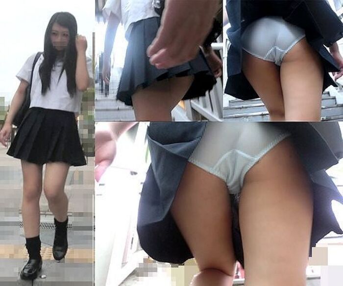 【Skirt turn-over erotic image】 Www that mischided to poke the surprise of the waiting woman and roll up the skirt 56th image