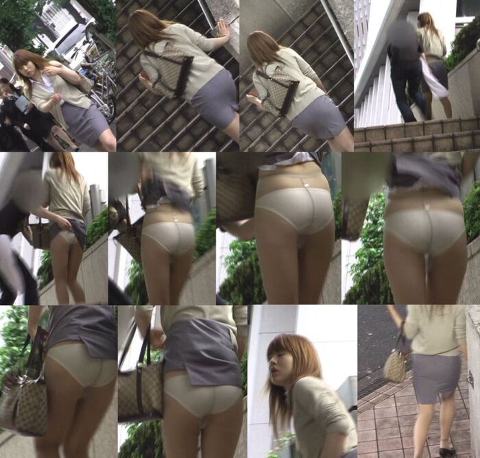 【Skirt turn-over erotic image】 Www that mischided to poke the surprise of the waiting woman and roll up the skirt 66th image