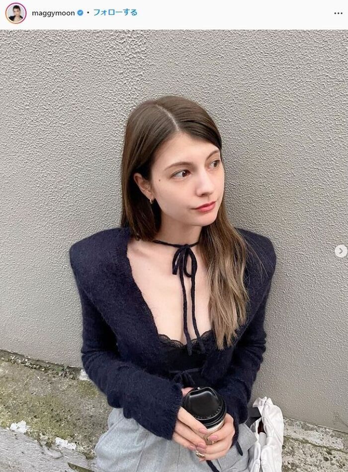 Model Maggie, fans are excited about the Insta image that I wore in front of the knit with a www back on the topic of innovative fashion that is too erotic! 3th image